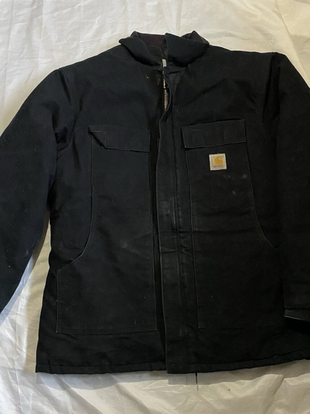 Carhartt Quilted Lined Mens Large Jacket Black Winter Coat Union Made Size XX